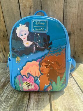 Disney Parks Little Mermaid Loungefly Ursula Ariel Mini Backpack Live Action Blu